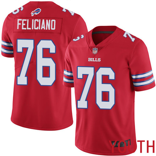 Youth Buffalo Bills 76 Jon Feliciano Limited Red Rush Vapor Untouchable NFL Jersey